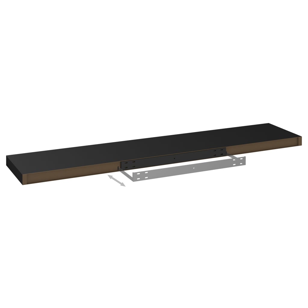 Floating Wall Shelves 4 pcs Black 120x23.5x3.8 cm MDF- Wall Shelves & Ledges - HomeShopIreland - Home Shop Ireland - Wall Shelves & Ledges - Floating Wall Shelves 4 pcs Black 120x23.5x3.8 cm MDF
