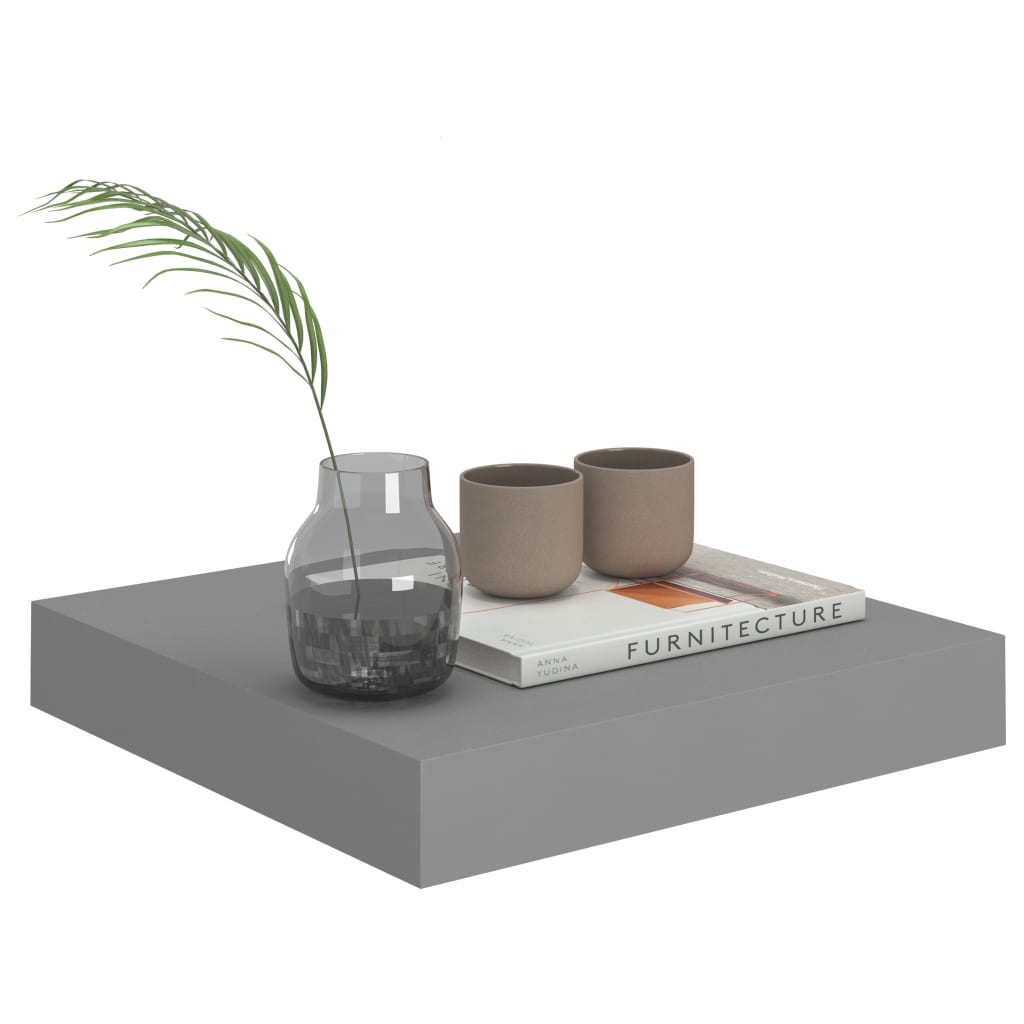 Floating Wall Shelf Grey 23x23.5x3.8 cm MDF- Wall Shelves & Ledges - HomeShopIreland - Home Shop Ireland - Wall Shelves & Ledges - Floating Wall Shelf Grey 23x23.5x3.8 cm MDF