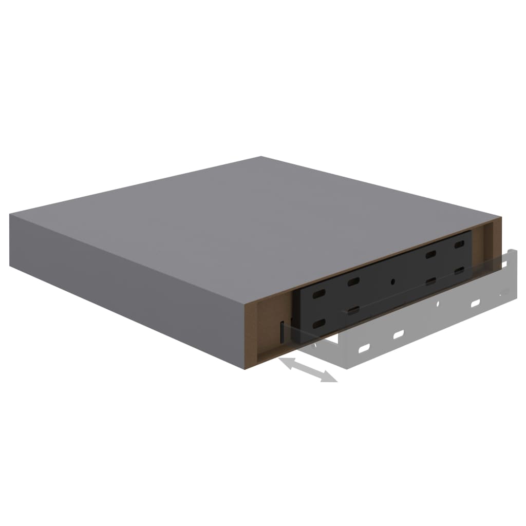 Floating Wall Shelf Grey 23x23.5x3.8 cm MDF- Wall Shelves & Ledges - HomeShopIreland - Home Shop Ireland - Wall Shelves & Ledges - Floating Wall Shelf Grey 23x23.5x3.8 cm MDF