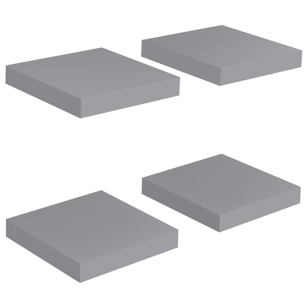 Floating Wall Shelves 4 pcs Grey 23x23.5x3.8 cm MDF- Wall Shelves & Ledges - HomeShopIreland - Home Shop Ireland - Wall Shelves & Ledges - Floating Wall Shelves 4 pcs Grey 23x23.5x3.8 cm MDF