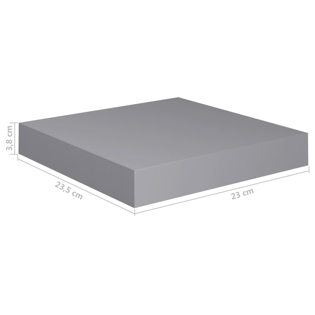 Floating Wall Shelves 4 pcs Grey 23x23.5x3.8 cm MDF- Wall Shelves & Ledges - HomeShopIreland - Home Shop Ireland - Wall Shelves & Ledges - Floating Wall Shelves 4 pcs Grey 23x23.5x3.8 cm MDF