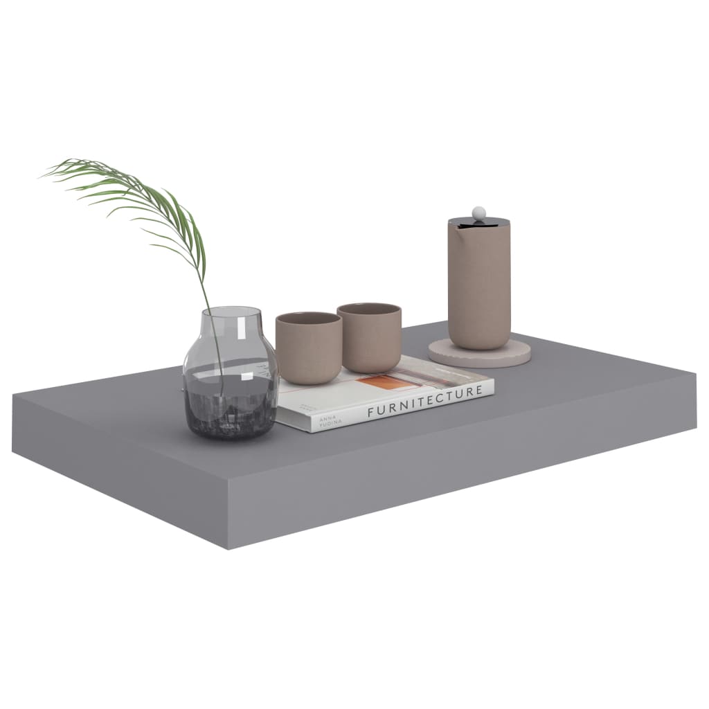 Floating Wall Shelf Grey 40x23x3.8 cm MDF- Wall Shelves & Ledges - HomeShopIreland - Home Shop Ireland - Wall Shelves & Ledges - Floating Wall Shelf Grey 40x23x3.8 cm MDF