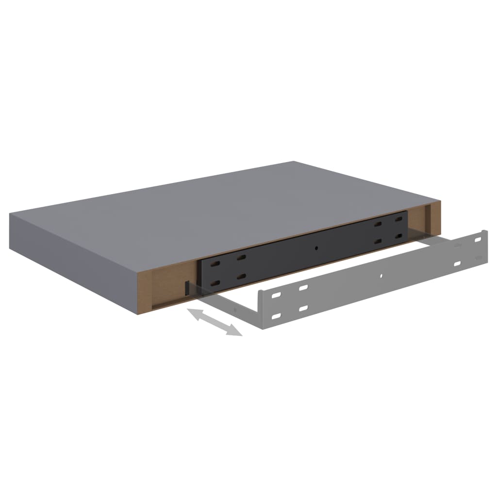 Floating Wall Shelf Grey 40x23x3.8 cm MDF- Wall Shelves & Ledges - HomeShopIreland - Home Shop Ireland - Wall Shelves & Ledges - Floating Wall Shelf Grey 40x23x3.8 cm MDF