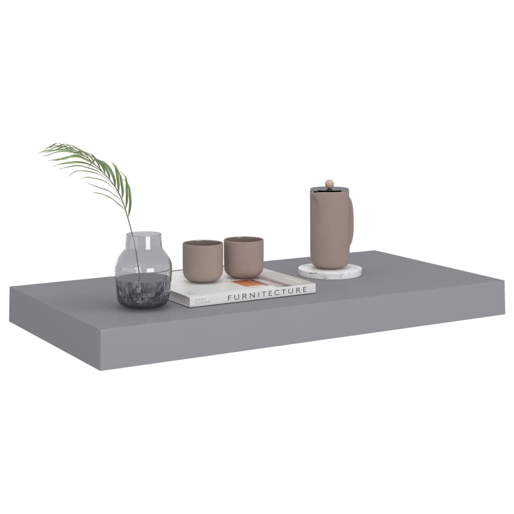 Floating Wall Shelves 4 pcs Grey 50x23x3.8 cm MDF- Wall Shelves & Ledges - HomeShopIreland - Home Shop Ireland - Wall Shelves & Ledges - Floating Wall Shelves 4 pcs Grey 50x23x3.8 cm MDF