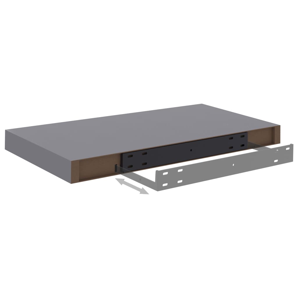 Floating Wall Shelves 4 pcs Grey 50x23x3.8 cm MDF- Wall Shelves & Ledges - HomeShopIreland - Home Shop Ireland - Wall Shelves & Ledges - Floating Wall Shelves 4 pcs Grey 50x23x3.8 cm MDF