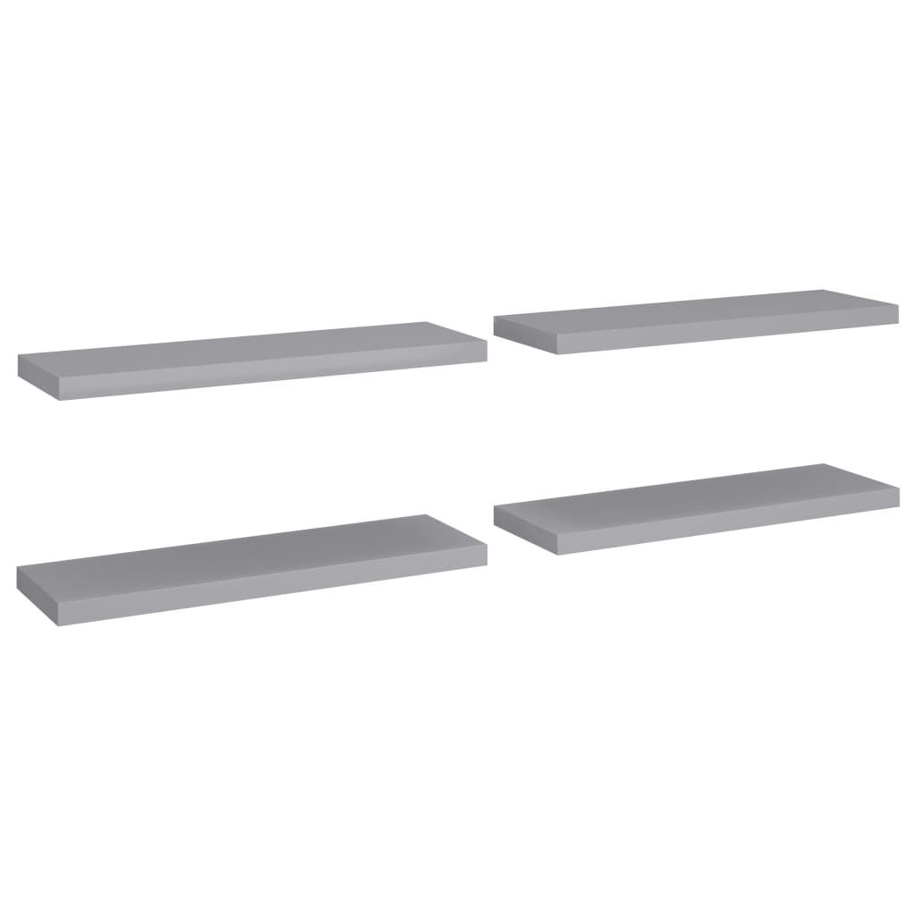 Floating Wall Shelves 4 pcs Grey 80x23.5x3.8 cm MDF- Wall Shelves & Ledges - HomeShopIreland - Home Shop Ireland - Wall Shelves & Ledges - Floating Wall Shelves 4 pcs Grey 80x23.5x3.8 cm MDF