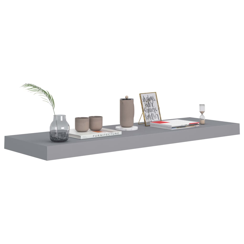 Floating Wall Shelves 4 pcs Grey 80x23.5x3.8 cm MDF- Wall Shelves & Ledges - HomeShopIreland - Home Shop Ireland - Wall Shelves & Ledges - Floating Wall Shelves 4 pcs Grey 80x23.5x3.8 cm MDF