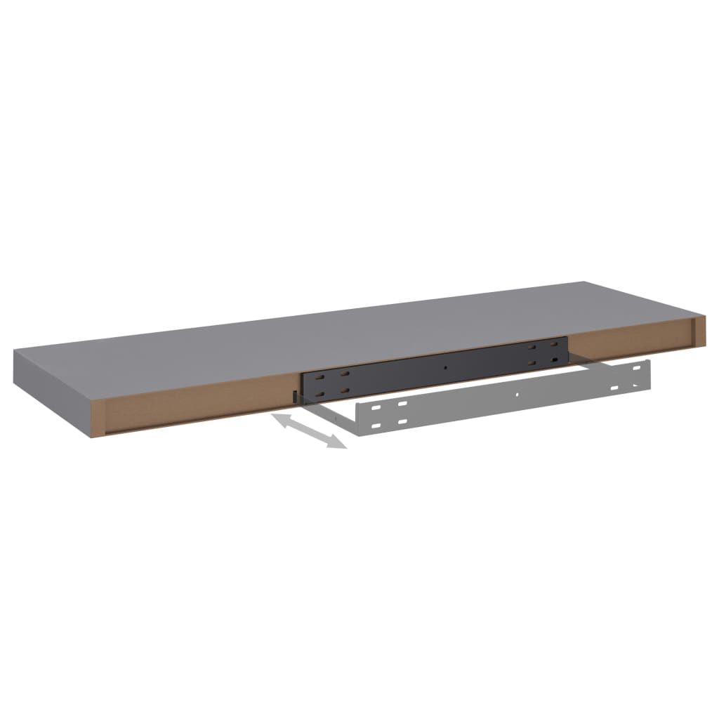 Floating Wall Shelves 4 pcs Grey 80x23.5x3.8 cm MDF- Wall Shelves & Ledges - HomeShopIreland - Home Shop Ireland - Wall Shelves & Ledges - Floating Wall Shelves 4 pcs Grey 80x23.5x3.8 cm MDF