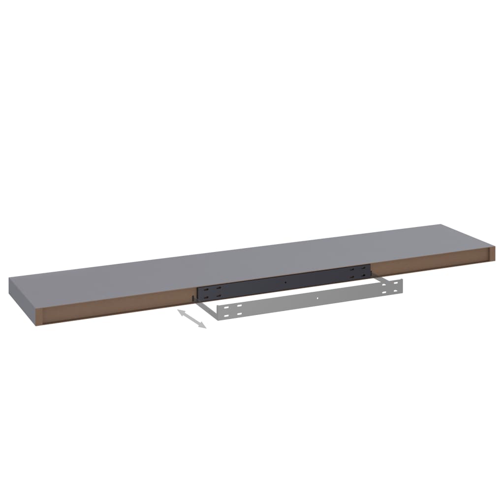 Floating Wall Shelves 4 pcs Grey 120x23.5x3.8 cm MDF- Wall Shelves & Ledges - HomeShopIreland - Home Shop Ireland - Wall Shelves & Ledges - Floating Wall Shelves 4 pcs Grey 120x23.5x3.8 cm MDF