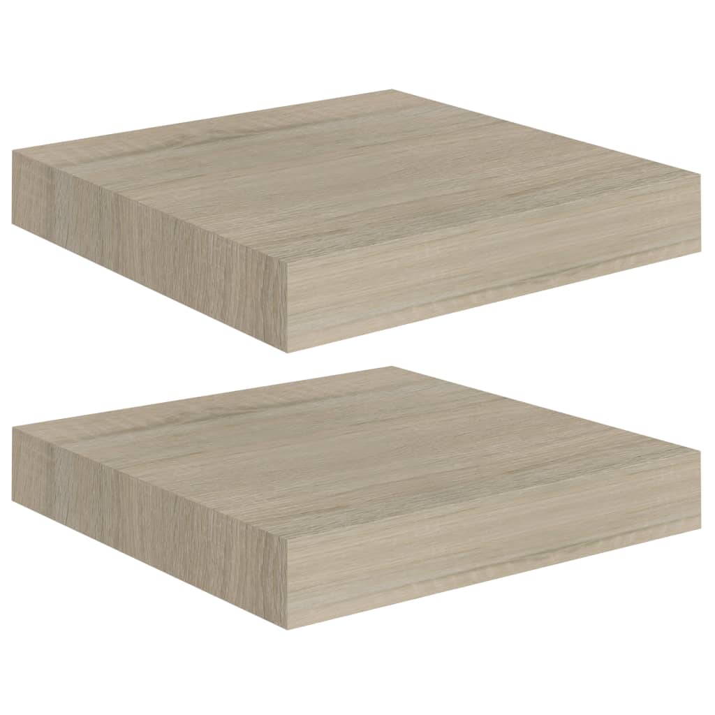 Floating Wall Shelves 2 pcs Oak 23x23.5x3.8 cm MDF- Wall Shelves & Ledges - HomeShopIreland - Home Shop Ireland - Wall Shelves & Ledges - Floating Wall Shelves 2 pcs Oak 23x23.5x3.8 cm MDF