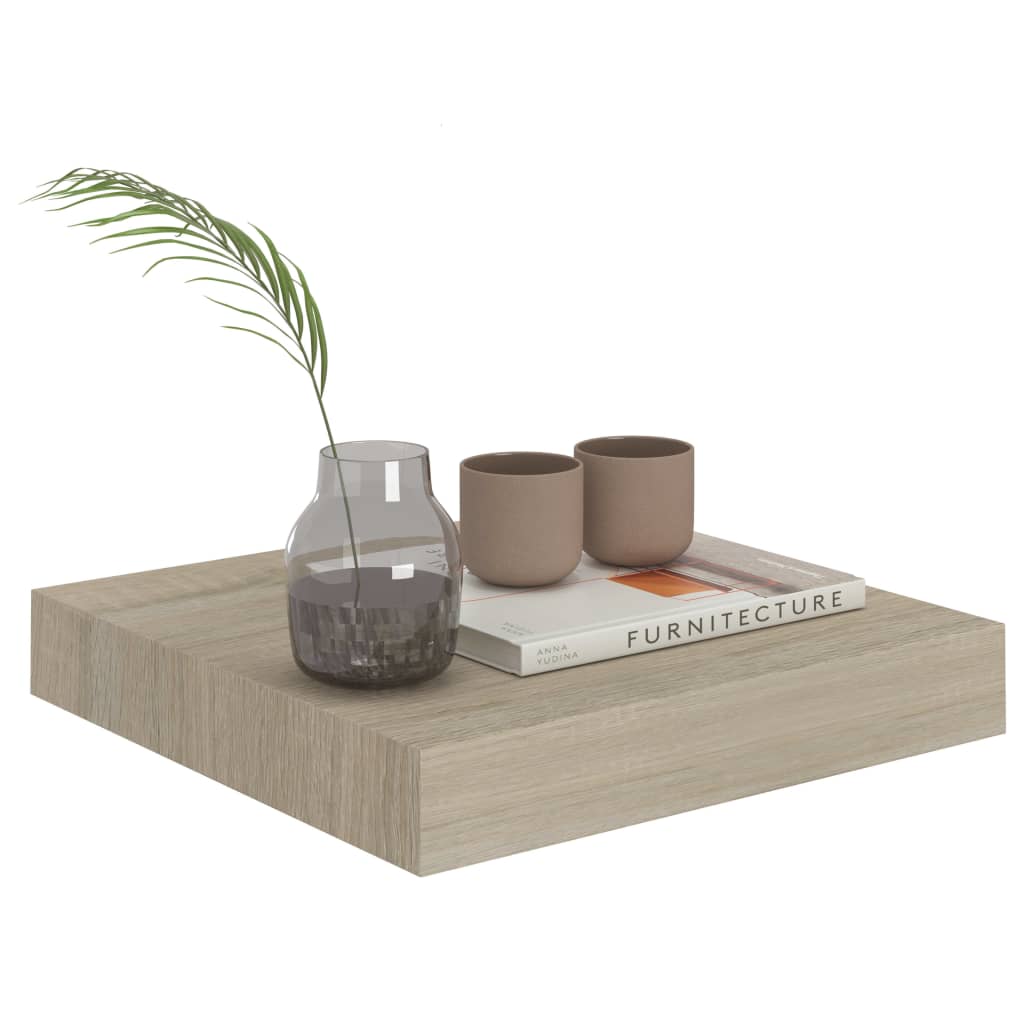 Floating Wall Shelves 2 pcs Oak 23x23.5x3.8 cm MDF- Wall Shelves & Ledges - HomeShopIreland - Home Shop Ireland - Wall Shelves & Ledges - Floating Wall Shelves 2 pcs Oak 23x23.5x3.8 cm MDF