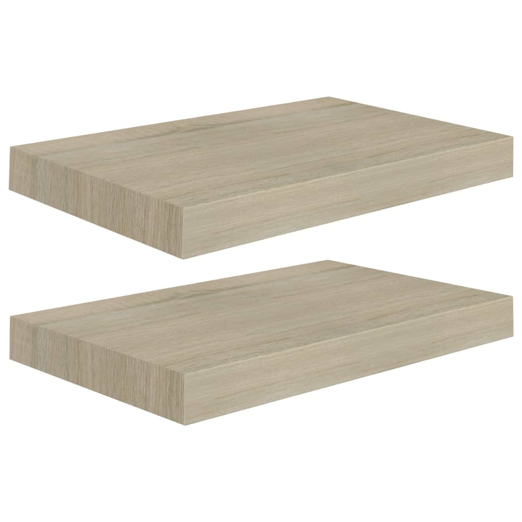 Floating Wall Shelves 2 pcs Oak 40x23x3.8 cm MDF- Wall Shelves & Ledges - HomeShopIreland - Home Shop Ireland - Wall Shelves & Ledges - Floating Wall Shelves 2 pcs Oak 40x23x3.8 cm MDF