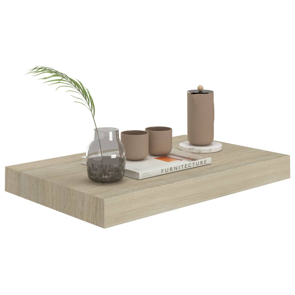 Floating Wall Shelves 2 pcs Oak 40x23x3.8 cm MDF- Wall Shelves & Ledges - HomeShopIreland - Home Shop Ireland - Wall Shelves & Ledges - Floating Wall Shelves 2 pcs Oak 40x23x3.8 cm MDF
