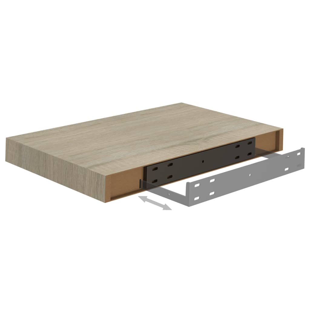 Floating Wall Shelves 2 pcs Oak 40x23x3.8 cm MDF- Wall Shelves & Ledges - HomeShopIreland - Home Shop Ireland - Wall Shelves & Ledges - Floating Wall Shelves 2 pcs Oak 40x23x3.8 cm MDF
