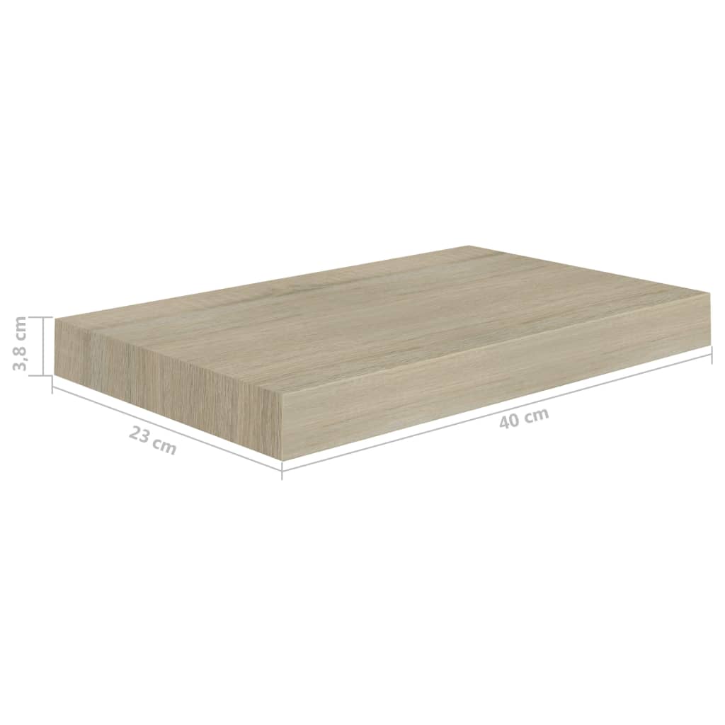 Floating Wall Shelves 2 pcs Oak 40x23x3.8 cm MDF- Wall Shelves & Ledges - HomeShopIreland - Home Shop Ireland - Wall Shelves & Ledges - Floating Wall Shelves 2 pcs Oak 40x23x3.8 cm MDF