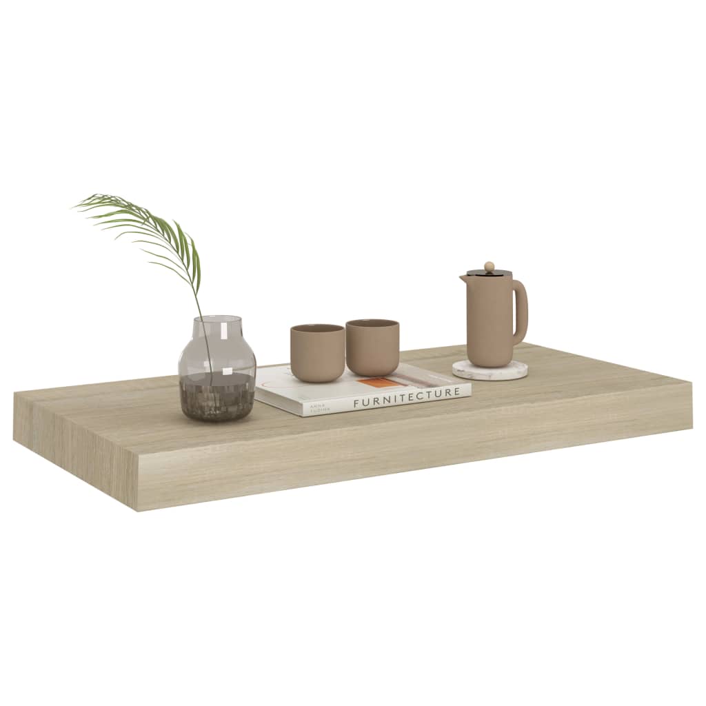 Floating Wall Shelves 2 pcs Oak 50x23x3.8 cm MDF- Wall Shelves & Ledges - HomeShopIreland - Home Shop Ireland - Wall Shelves & Ledges - Floating Wall Shelves 2 pcs Oak 50x23x3.8 cm MDF