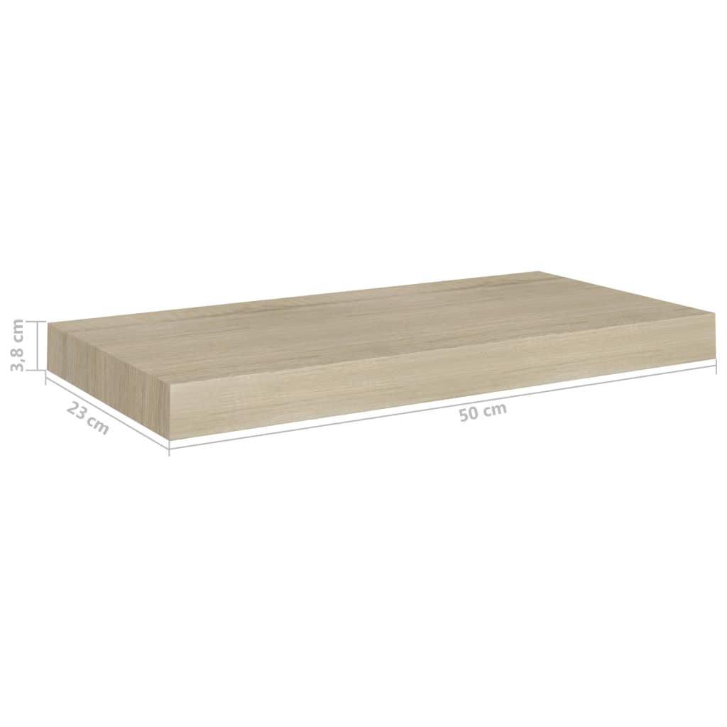 Floating Wall Shelves 2 pcs Oak 50x23x3.8 cm MDF- Wall Shelves & Ledges - HomeShopIreland - Home Shop Ireland - Wall Shelves & Ledges - Floating Wall Shelves 2 pcs Oak 50x23x3.8 cm MDF