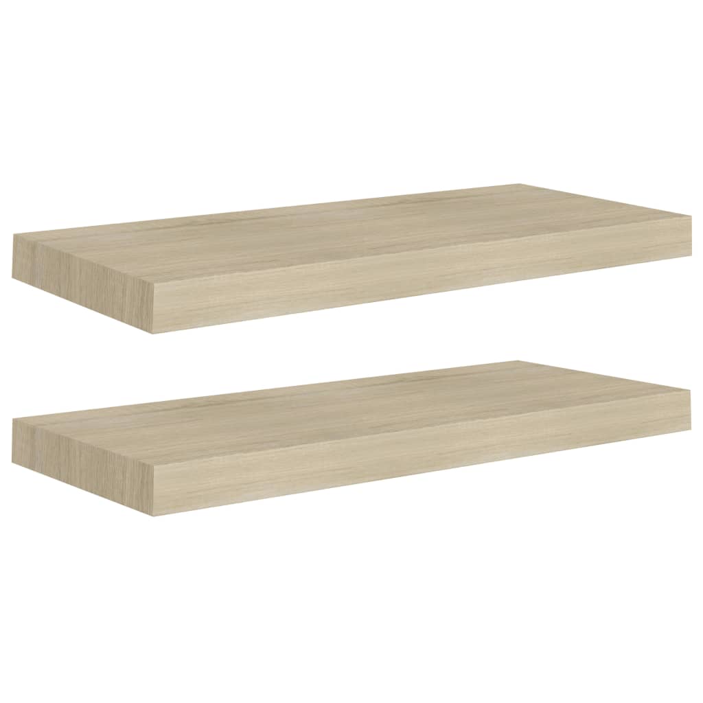Floating Wall Shelves 2 pcs Oak 60x23.5x3.8 cm MDF- Wall Shelves & Ledges - HomeShopIreland - Home Shop Ireland - Wall Shelves & Ledges - Floating Wall Shelves 2 pcs Oak 60x23.5x3.8 cm MDF