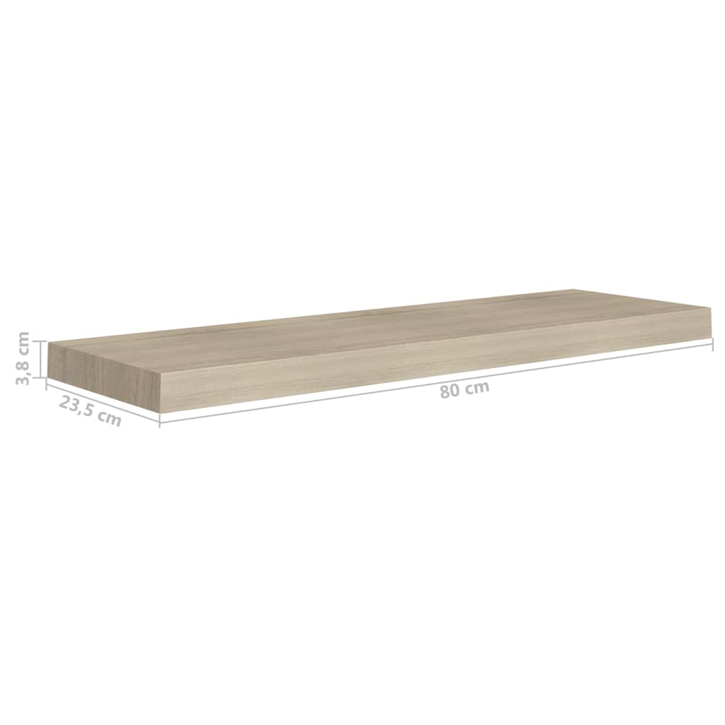 Floating Wall Shelf Oak 80x23.5x3.8 cm MDF- Wall Shelves & Ledges - HomeShopIreland - Home Shop Ireland - Wall Shelves & Ledges - Floating Wall Shelf Oak 80x23.5x3.8 cm MDF