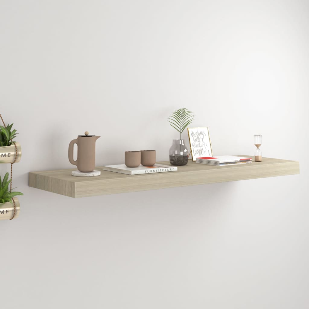 Floating Wall Shelf Oak 80x23.5x3.8 cm MDF- Wall Shelves & Ledges - HomeShopIreland - Home Shop Ireland - Wall Shelves & Ledges - Floating Wall Shelf Oak 80x23.5x3.8 cm MDF