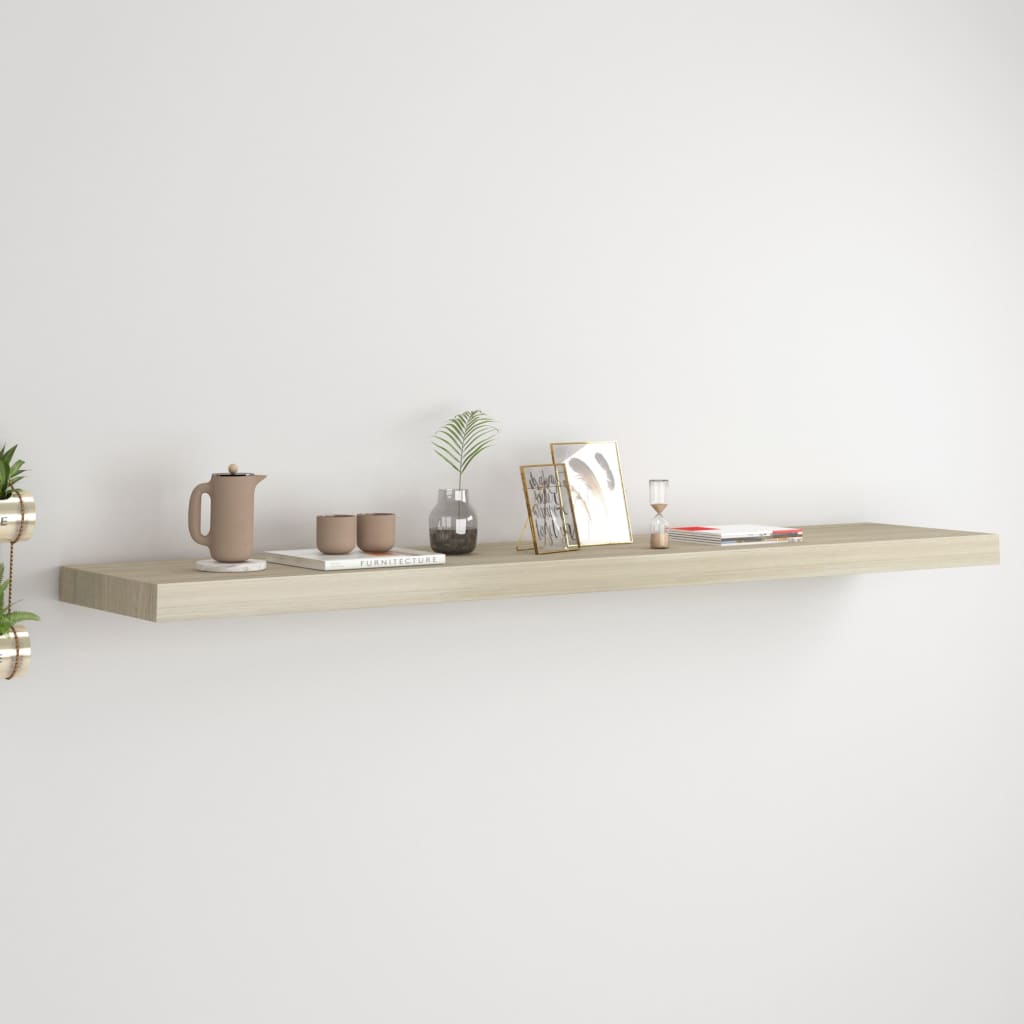 Floating Wall Shelf Oak 120x23.5x3.8 cm MDF- Wall Shelves & Ledges - HomeShopIreland - Home Shop Ireland - Wall Shelves & Ledges - Floating Wall Shelf Oak 120x23.5x3.8 cm MDF
