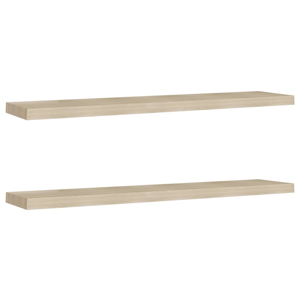 Floating Wall Shelves 2 pcs Oak 120x23.5x3.8 cm MDF- Wall Shelves & Ledges - HomeShopIreland - Home Shop Ireland - Wall Shelves & Ledges - Floating Wall Shelves 2 pcs Oak 120x23.5x3.8 cm MDF