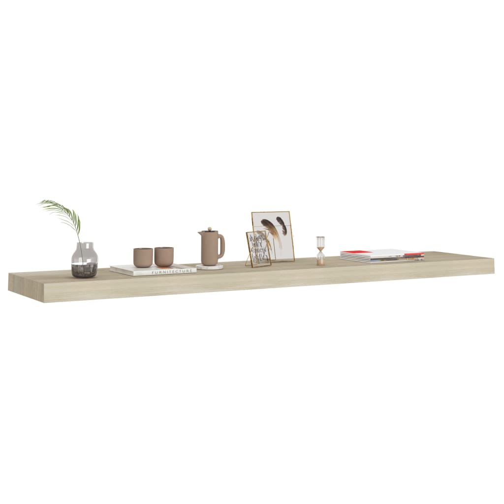 Floating Wall Shelves 2 pcs Oak 120x23.5x3.8 cm MDF- Wall Shelves & Ledges - HomeShopIreland - Home Shop Ireland - Wall Shelves & Ledges - Floating Wall Shelves 2 pcs Oak 120x23.5x3.8 cm MDF