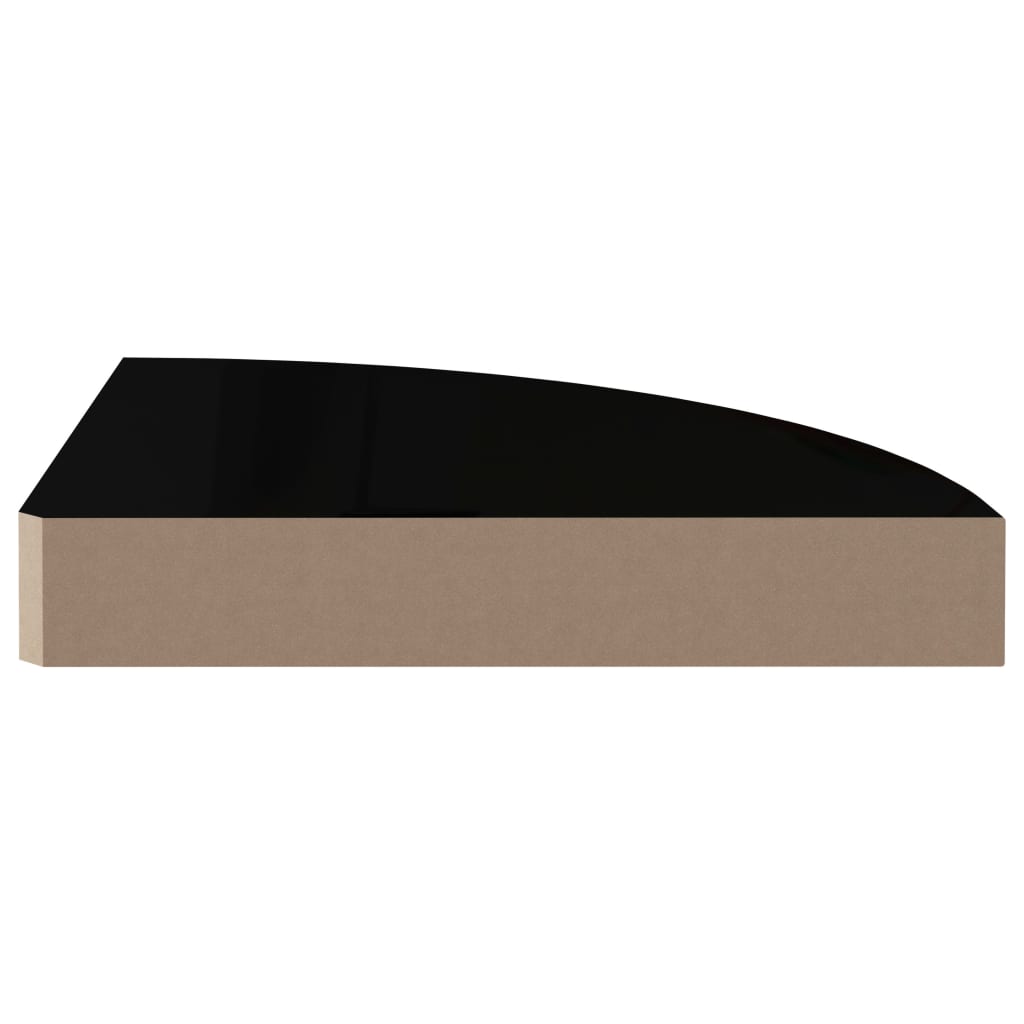 Floating Corner Shelves 4 pcs High Gloss Black 25x25x3.8 cm MDF- Wall Shelves & Ledges - HomeShopIreland - Home Shop Ireland - Wall Shelves & Ledges - Floating Corner Shelves 4 pcs High Gloss Black 25x25x3.8 cm MDF