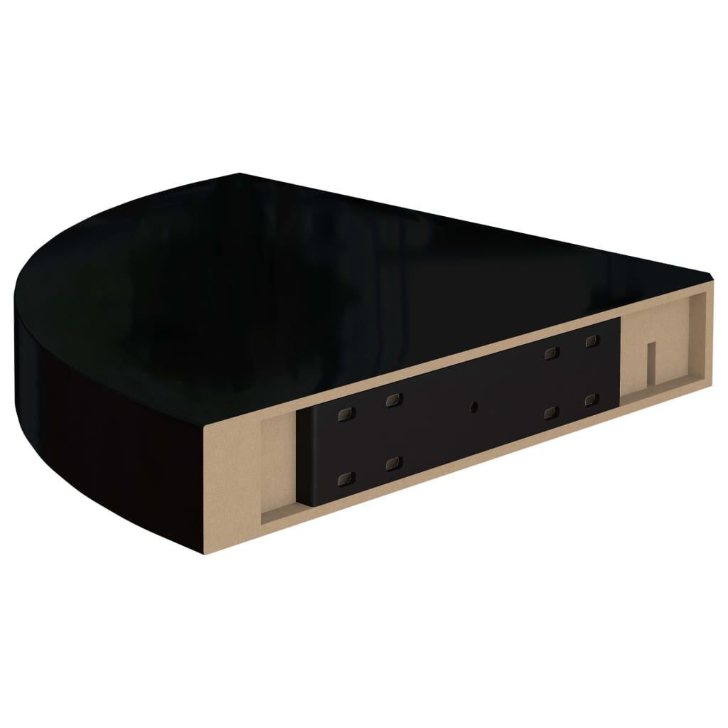 Floating Corner Shelves 4 pcs High Gloss Black 25x25x3.8 cm MDF- Wall Shelves & Ledges - HomeShopIreland - Home Shop Ireland - Wall Shelves & Ledges - Floating Corner Shelves 4 pcs High Gloss Black 25x25x3.8 cm MDF