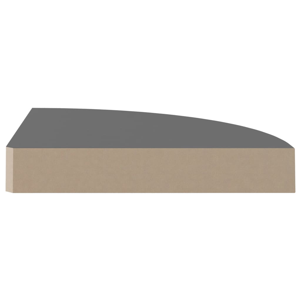 Floating Corner Shelves 2 pcs High Gloss Grey 25x25x3.8 cm MDF- Wall Shelves & Ledges - HomeShopIreland - Home Shop Ireland - Wall Shelves & Ledges - Floating Corner Shelves 2 pcs High Gloss Grey 25x25x3.8 cm MDF