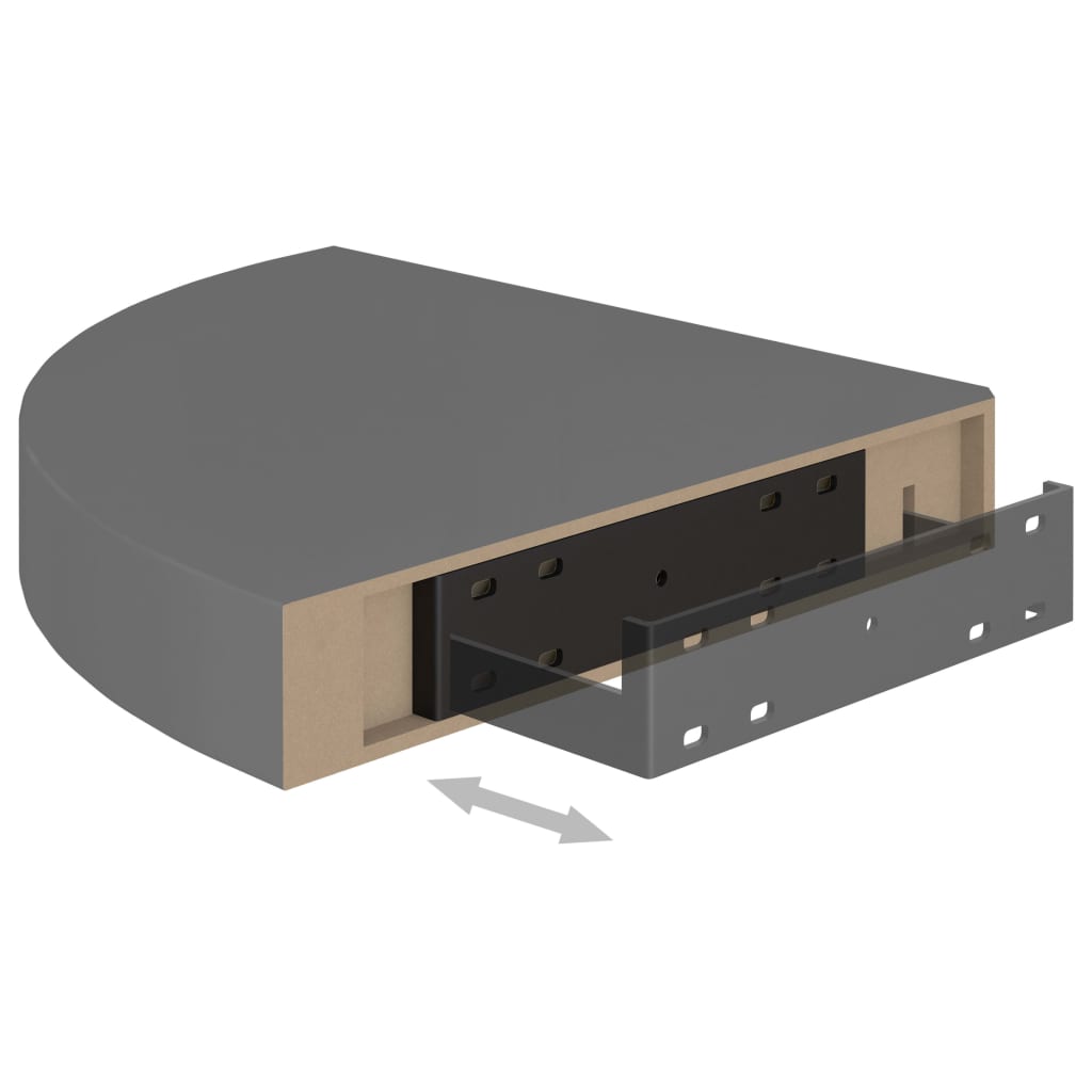 Floating Corner Shelves 2 pcs High Gloss Grey 25x25x3.8 cm MDF- Wall Shelves & Ledges - HomeShopIreland - Home Shop Ireland - Wall Shelves & Ledges - Floating Corner Shelves 2 pcs High Gloss Grey 25x25x3.8 cm MDF