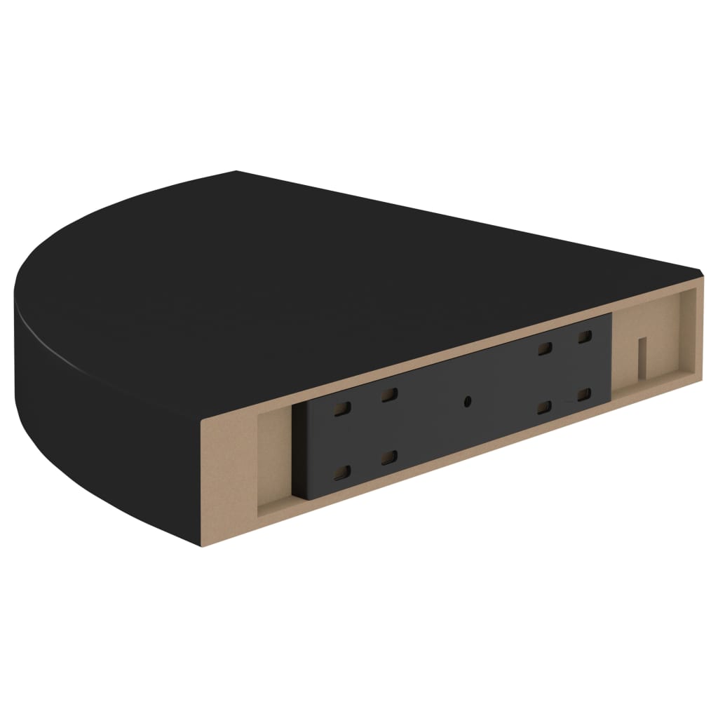 Floating Corner Shelves 4 pcs Black 25x25x3.8 cm MDF- Wall Shelves & Ledges - HomeShopIreland - Home Shop Ireland - Wall Shelves & Ledges - Floating Corner Shelves 4 pcs Black 25x25x3.8 cm MDF