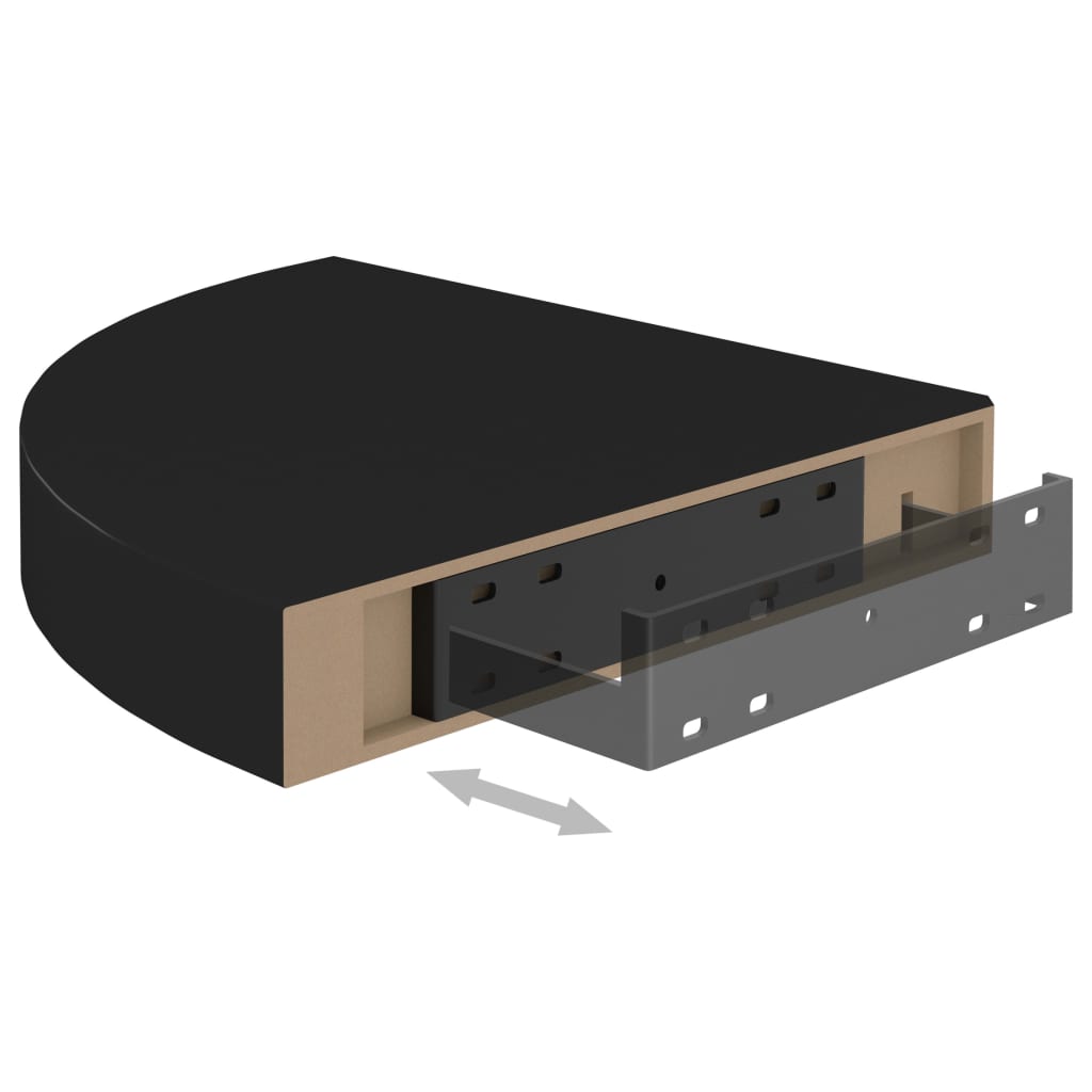Floating Corner Shelves 4 pcs Black 25x25x3.8 cm MDF- Wall Shelves & Ledges - HomeShopIreland - Home Shop Ireland - Wall Shelves & Ledges - Floating Corner Shelves 4 pcs Black 25x25x3.8 cm MDF