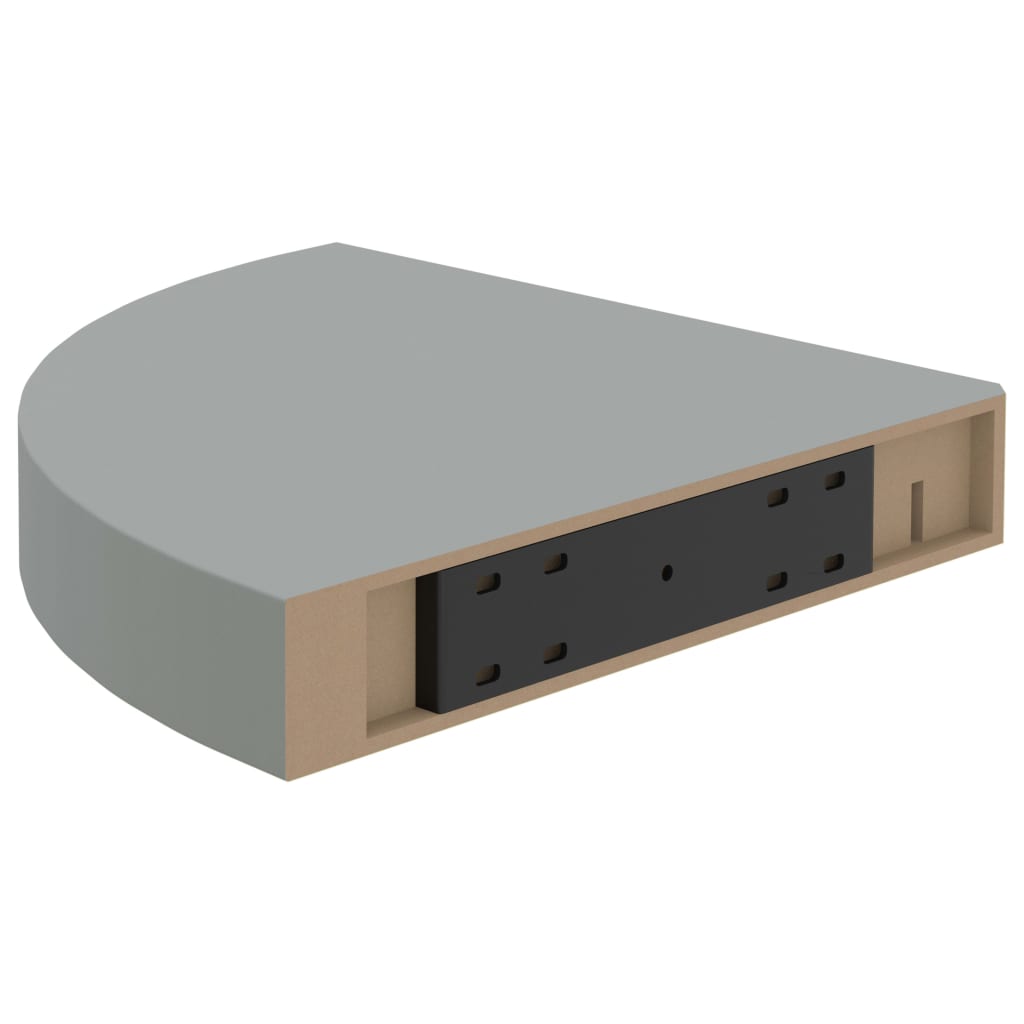Floating Corner Shelves 4 pcs Grey 25x25x3.8 cm MDF- Wall Shelves & Ledges - HomeShopIreland - Home Shop Ireland - Wall Shelves & Ledges - Floating Corner Shelves 4 pcs Grey 25x25x3.8 cm MDF