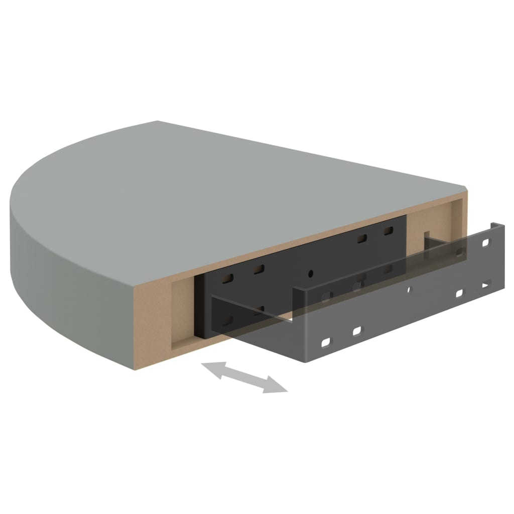 Floating Corner Shelves 4 pcs Grey 25x25x3.8 cm MDF- Wall Shelves & Ledges - HomeShopIreland - Home Shop Ireland - Wall Shelves & Ledges - Floating Corner Shelves 4 pcs Grey 25x25x3.8 cm MDF