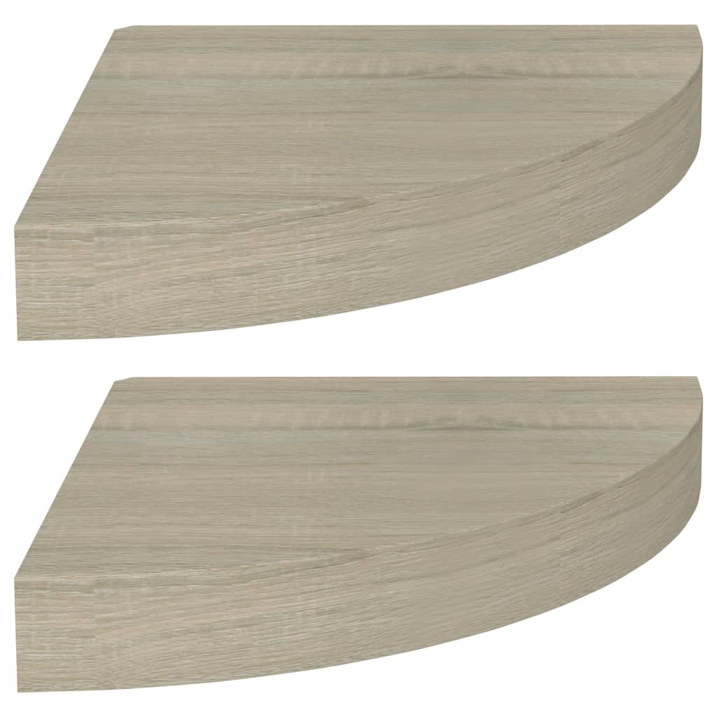 Floating Corner Shelves 2 pcs Oak 25x25x3.8 cm MDF- Wall Shelves & Ledges - HomeShopIreland - Home Shop Ireland - Wall Shelves & Ledges - Floating Corner Shelves 2 pcs Oak 25x25x3.8 cm MDF