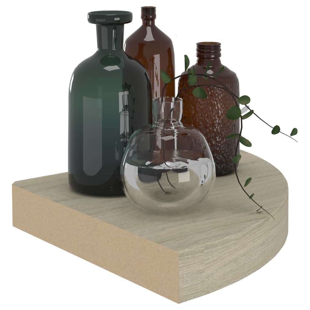 Floating Corner Shelves 2 pcs Oak 25x25x3.8 cm MDF- Wall Shelves & Ledges - HomeShopIreland - Home Shop Ireland - Wall Shelves & Ledges - Floating Corner Shelves 2 pcs Oak 25x25x3.8 cm MDF