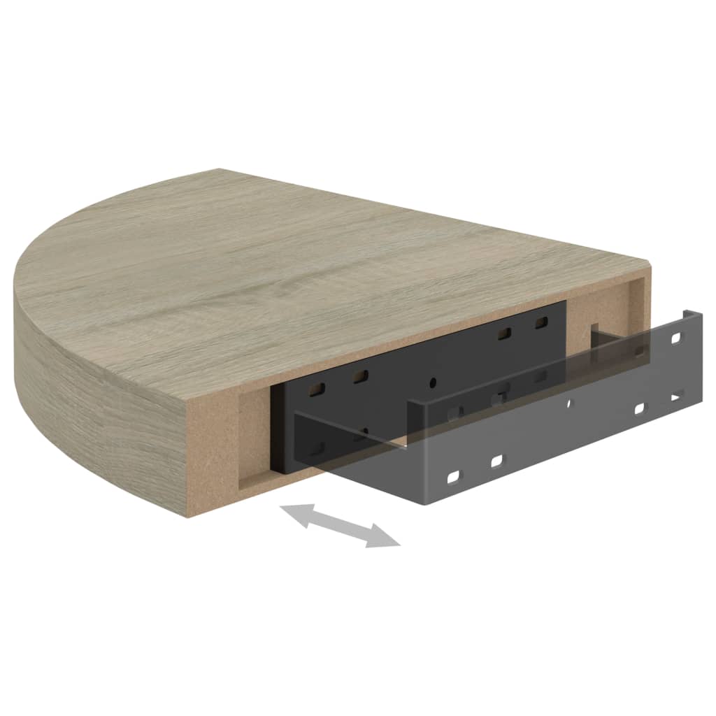 Floating Corner Shelves 2 pcs Oak 25x25x3.8 cm MDF- Wall Shelves & Ledges - HomeShopIreland - Home Shop Ireland - Wall Shelves & Ledges - Floating Corner Shelves 2 pcs Oak 25x25x3.8 cm MDF