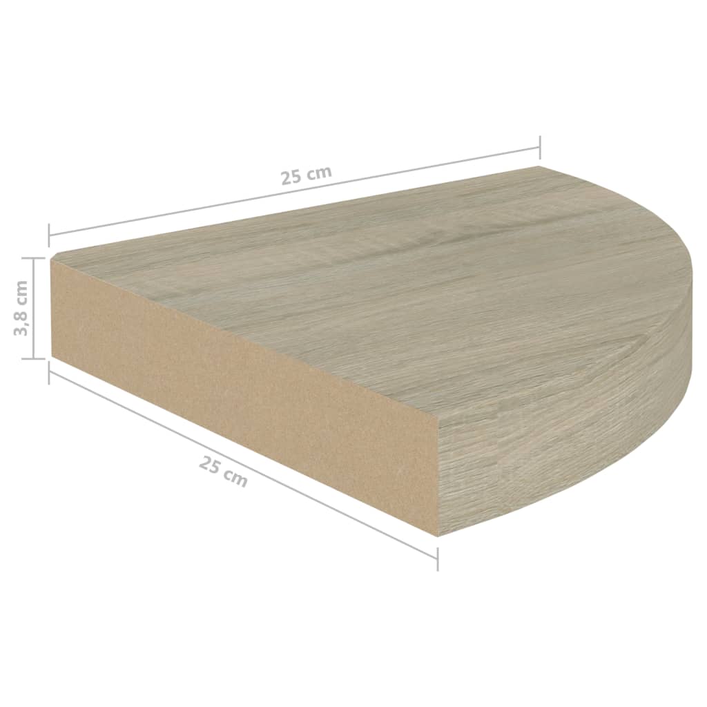 Floating Corner Shelves 2 pcs Oak 25x25x3.8 cm MDF- Wall Shelves & Ledges - HomeShopIreland - Home Shop Ireland - Wall Shelves & Ledges - Floating Corner Shelves 2 pcs Oak 25x25x3.8 cm MDF