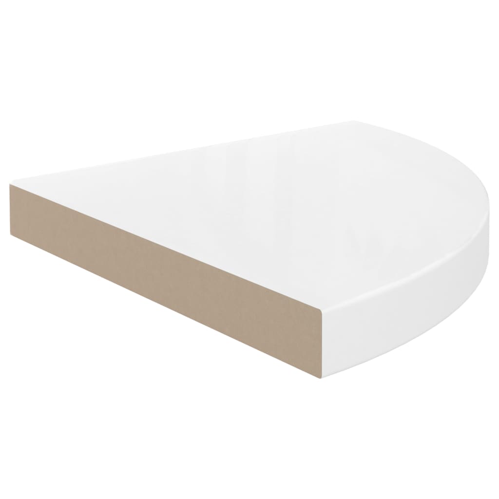 Floating Corner Shelves 2 pcs High Gloss White 35x35x3.8 cm MDF- Wall Shelves & Ledges - HomeShopIreland - Home Shop Ireland - Wall Shelves & Ledges - Floating Corner Shelves 2 pcs High Gloss White 35x35x3.8 cm MDF