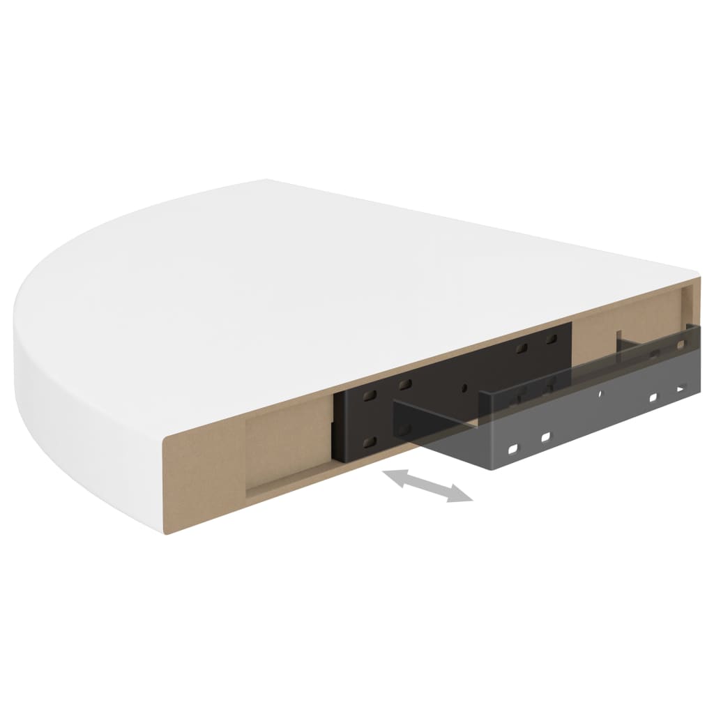 Floating Corner Shelves 4 pcs High Gloss White 35x35x3.8 cm MDF- Wall Shelves & Ledges - HomeShopIreland - Home Shop Ireland - Wall Shelves & Ledges - Floating Corner Shelves 4 pcs High Gloss White 35x35x3.8 cm MDF