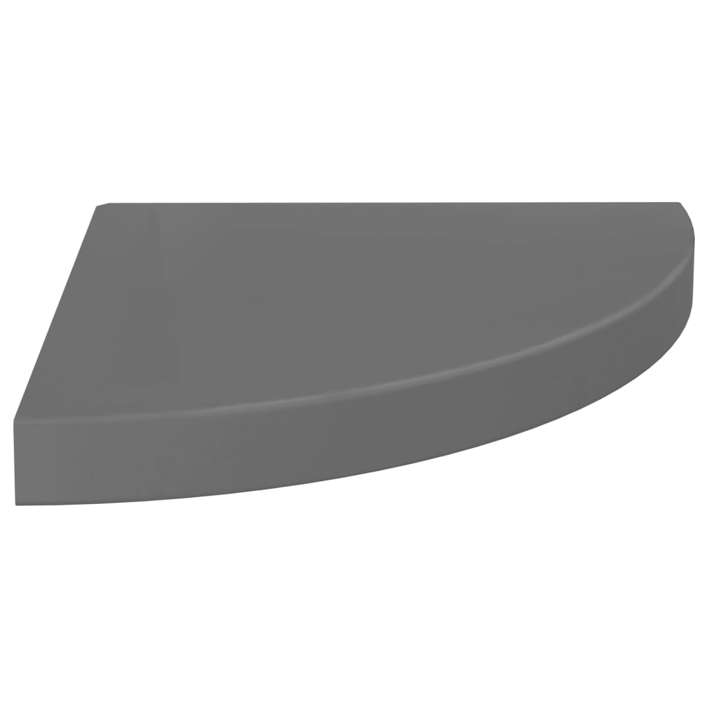 Floating Corner Shelves 4 pcs High Gloss Grey 35x35x3.8 cm MDF- Wall Shelves & Ledges - HomeShopIreland - Home Shop Ireland - Wall Shelves & Ledges - Floating Corner Shelves 4 pcs High Gloss Grey 35x35x3.8 cm MDF