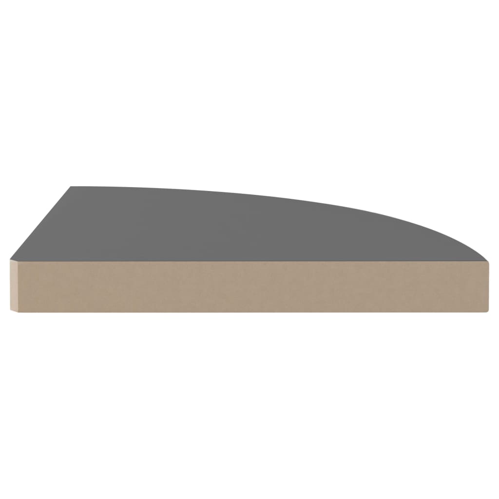 Floating Corner Shelves 4 pcs High Gloss Grey 35x35x3.8 cm MDF- Wall Shelves & Ledges - HomeShopIreland - Home Shop Ireland - Wall Shelves & Ledges - Floating Corner Shelves 4 pcs High Gloss Grey 35x35x3.8 cm MDF