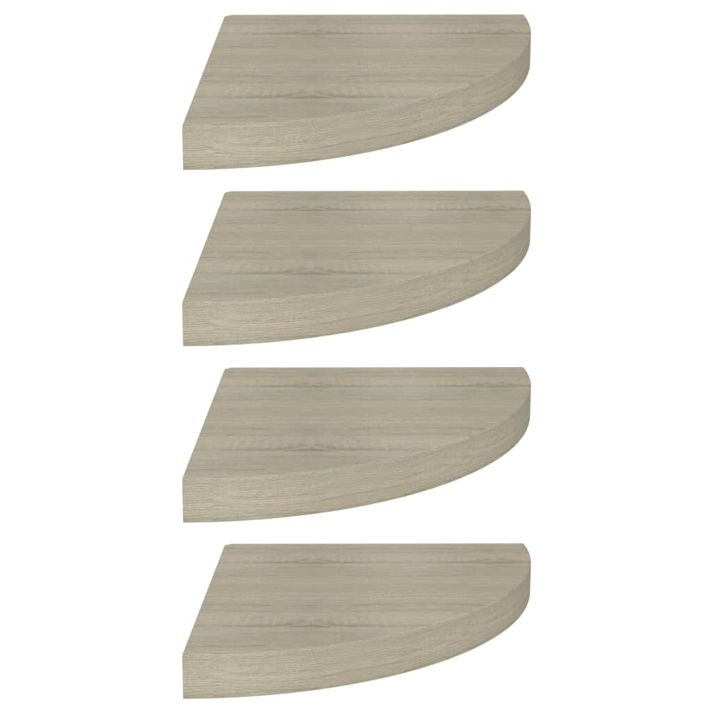 Floating Corner Shelves 4 pcs Oak 35x35x3.8 cm MDF- Wall Shelves & Ledges - HomeShopIreland - Home Shop Ireland - Wall Shelves & Ledges - Floating Corner Shelves 4 pcs Oak 35x35x3.8 cm MDF