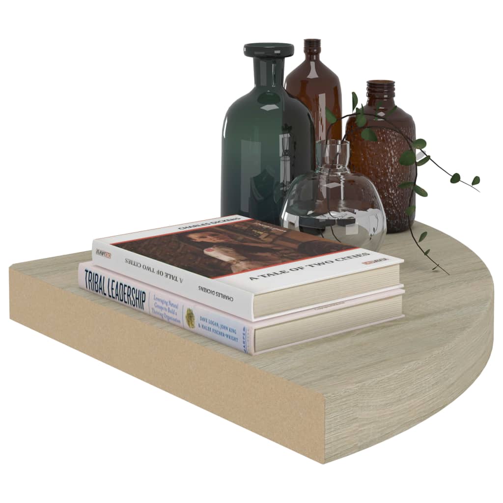 Floating Corner Shelves 4 pcs Oak 35x35x3.8 cm MDF- Wall Shelves & Ledges - HomeShopIreland - Home Shop Ireland - Wall Shelves & Ledges - Floating Corner Shelves 4 pcs Oak 35x35x3.8 cm MDF