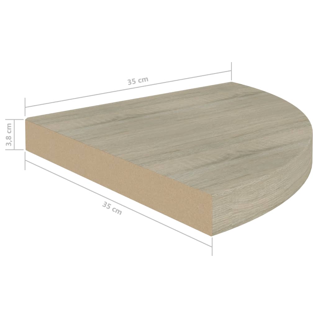 Floating Corner Shelves 4 pcs Oak 35x35x3.8 cm MDF- Wall Shelves & Ledges - HomeShopIreland - Home Shop Ireland - Wall Shelves & Ledges - Floating Corner Shelves 4 pcs Oak 35x35x3.8 cm MDF