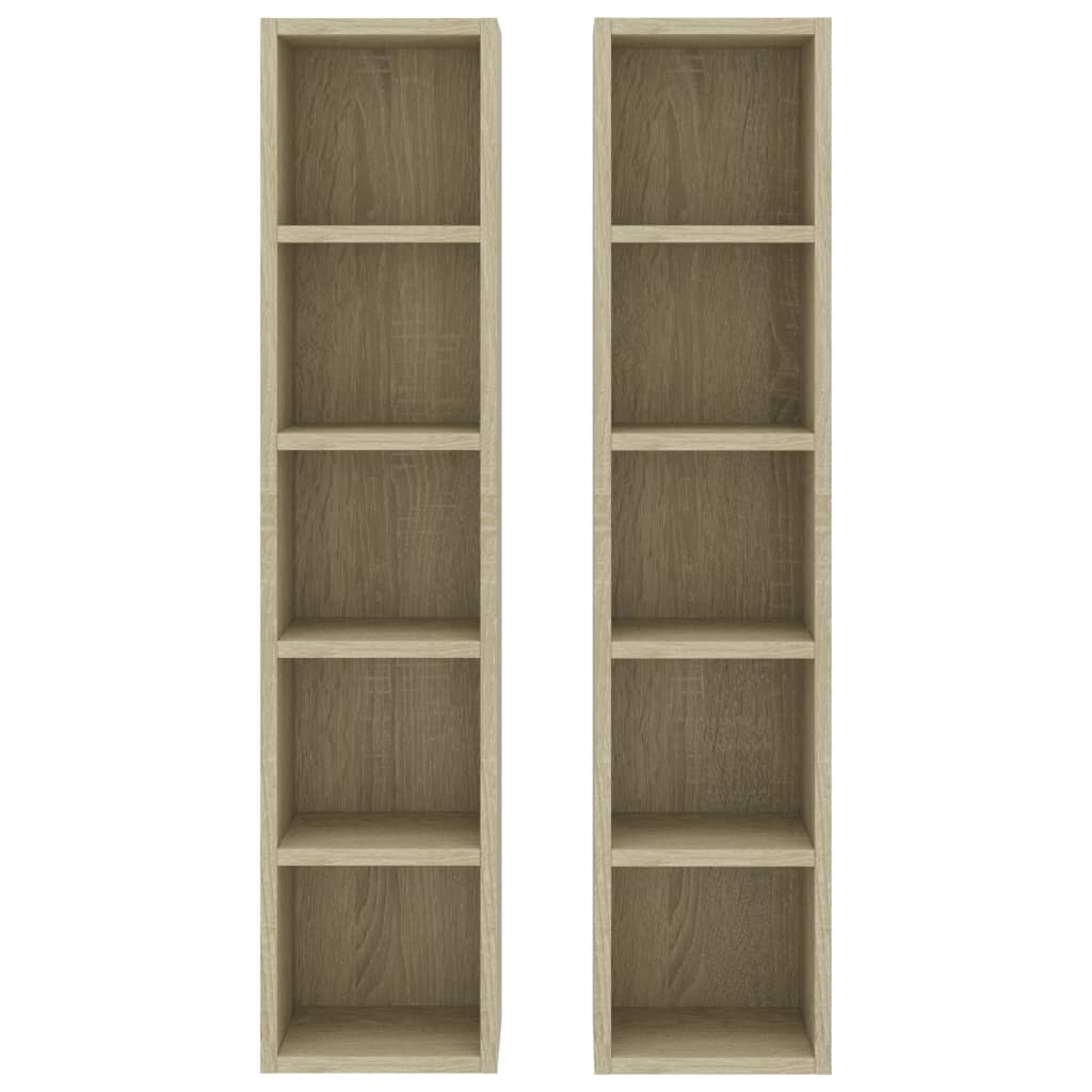 CD Cabinets 2 pcs Sonoma Oak 21x16x93.5 cm Chipboard- Media Storage Cabinets & Racks - HomeShopIreland - Home Shop Ireland - Media Storage Cabinets & Racks - CD Cabinets 2 pcs Sonoma Oak 21x16x93.5 cm Chipboard