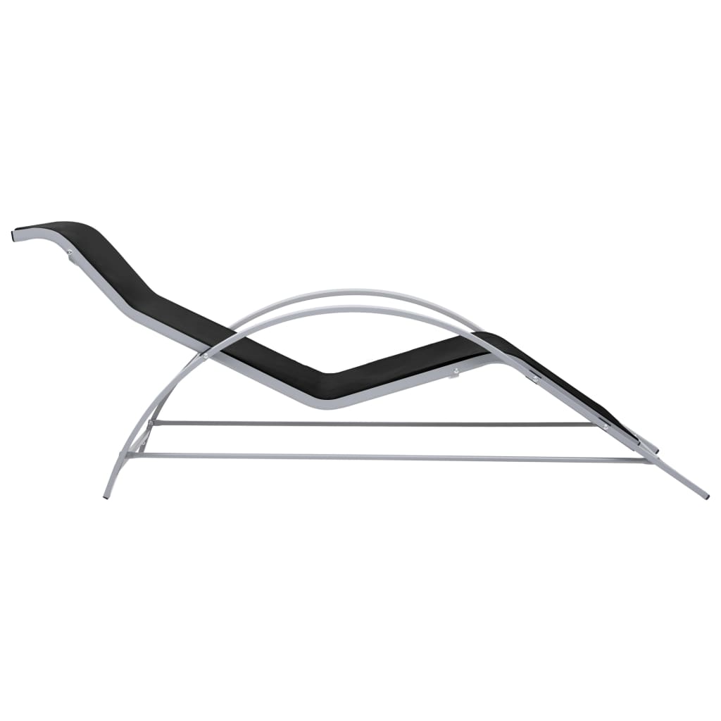 Sun Loungers 2 pcs with Table Aluminium Black- Sunloungers - HomeShopIreland - Home Shop Ireland - Sunloungers - Sun Loungers 2 pcs with Table Aluminium Black