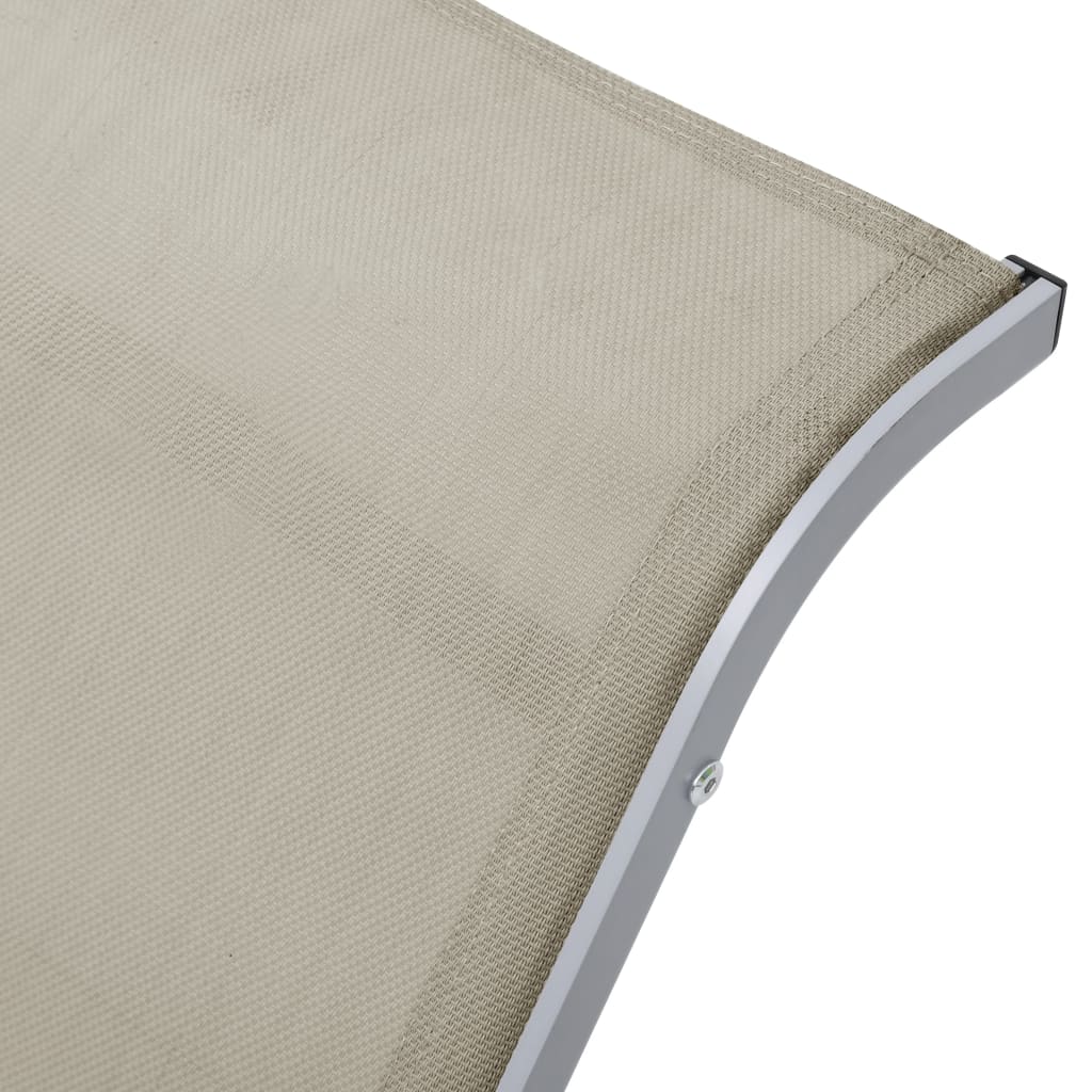 Sun Loungers 2 pcs with Table Aluminium Cream- Sunloungers - HomeShopIreland - Home Shop Ireland - Sunloungers - Sun Loungers 2 pcs with Table Aluminium Cream