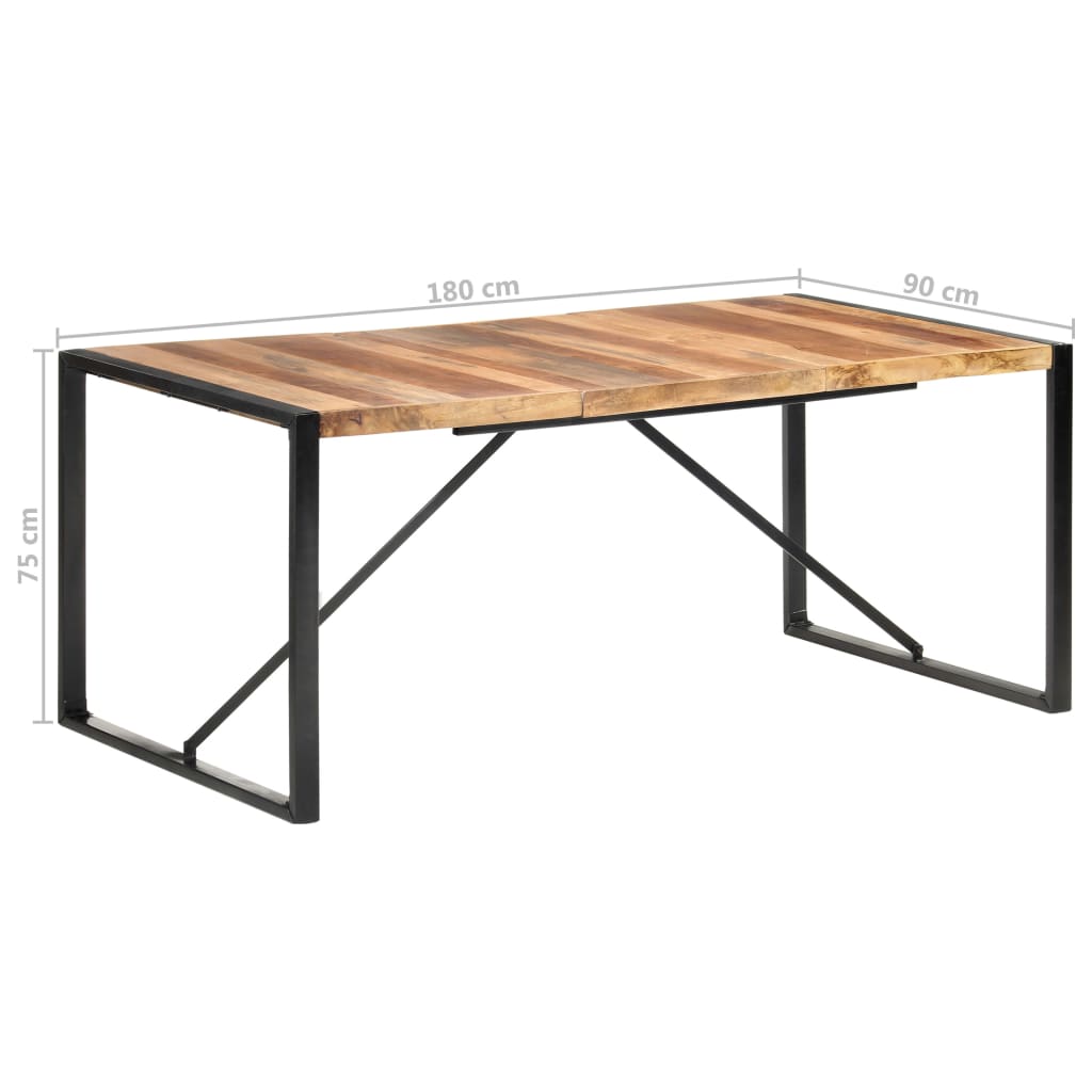 Dining Table 180x90x75 cm Solid Wood with Sheesham Finish- Kitchen & Dining Room Tables - HomeShopIreland - Home Shop Ireland - Kitchen & Dining Room Tables - Dining Table 180x90x75 cm Solid Wood with Sheesham Finish
